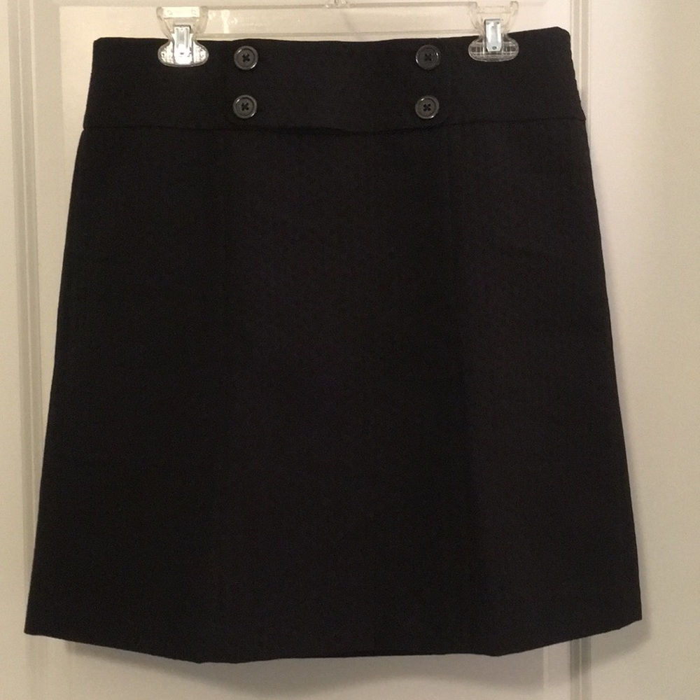 Ann Taylor Black Patterned Pencil Skirt